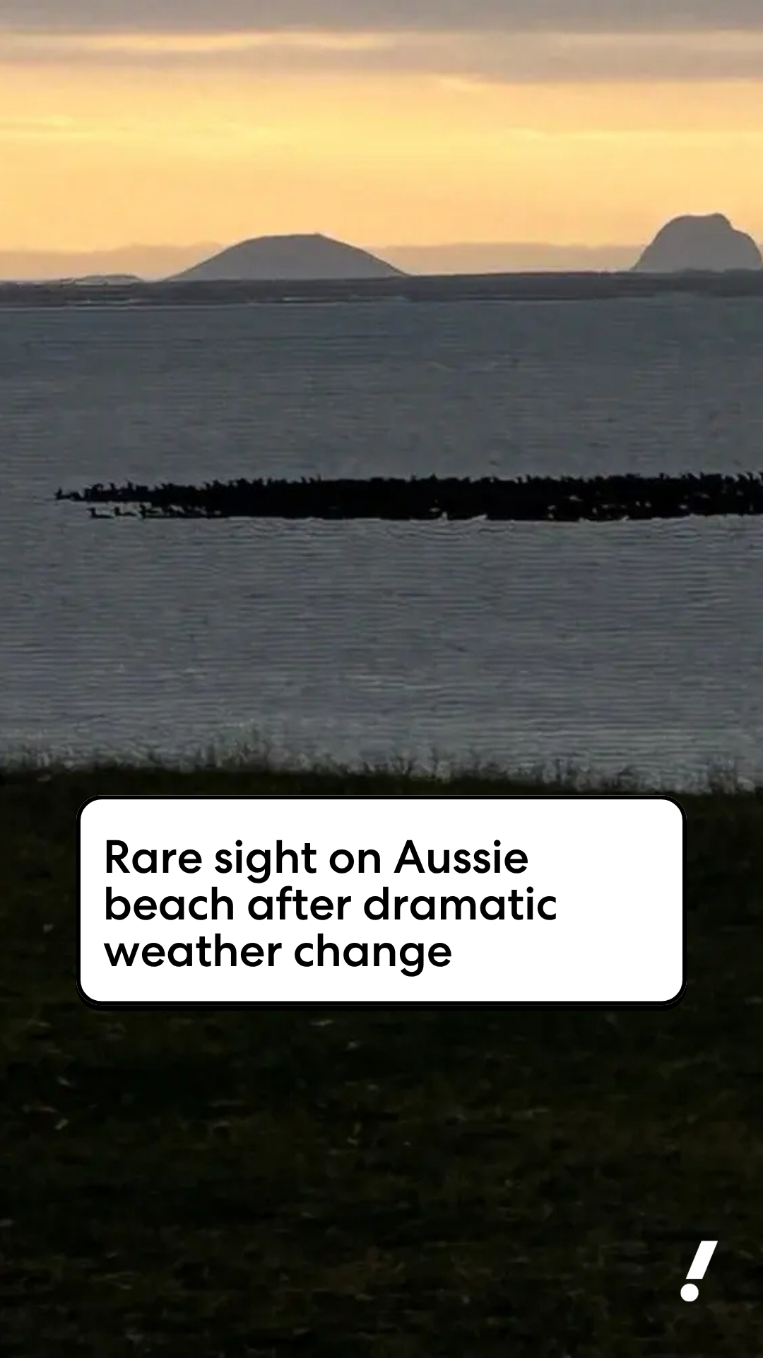 Rare sight on Aussie beach after dramatic weather change