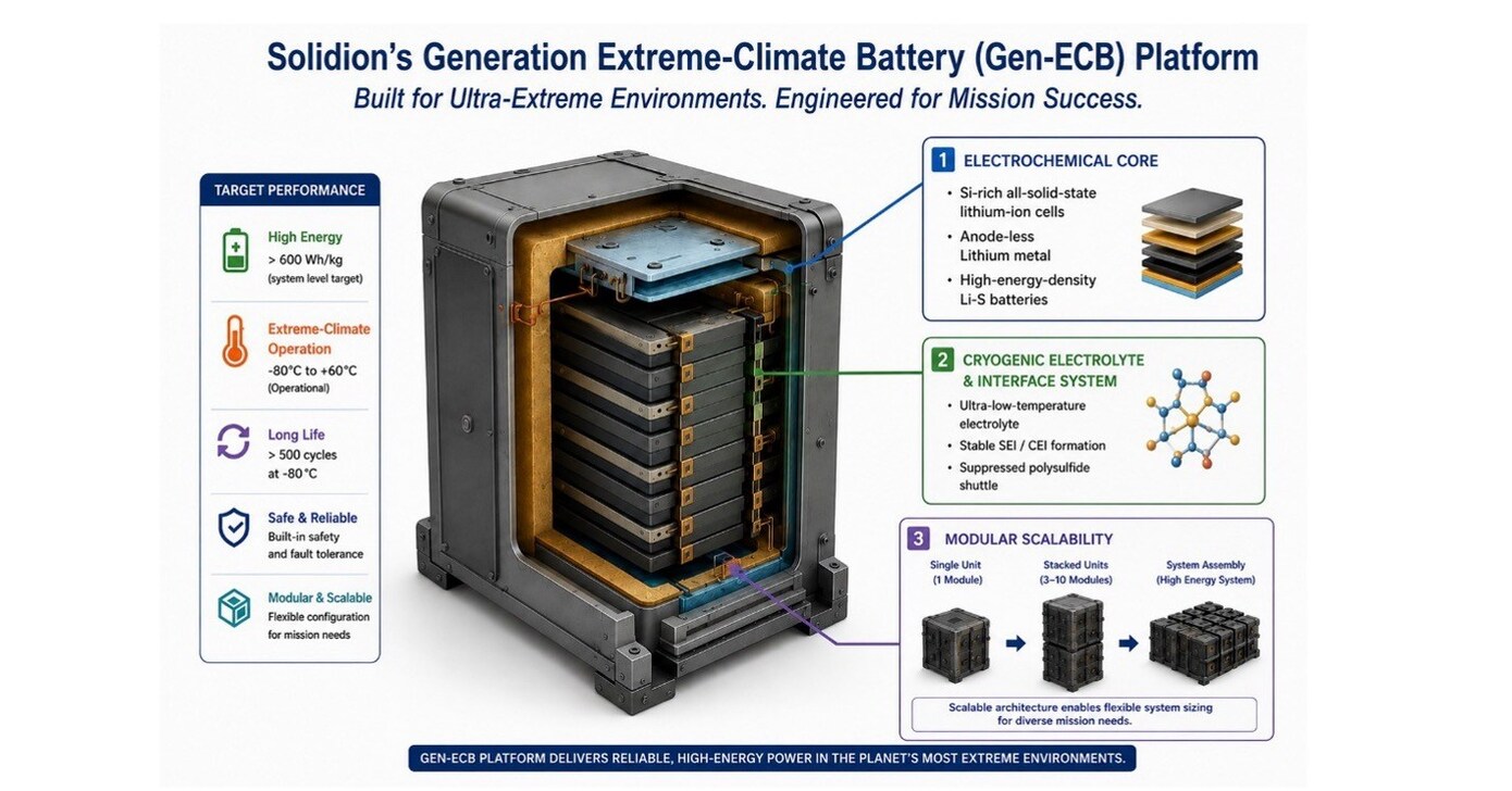 Solidion Technology Unveils Patented Extreme-Climate Battery Technology Targeting Low Earth Orbit