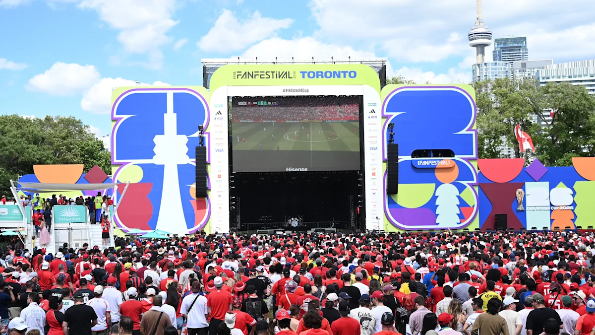 Toronto fans celebrate Canada's World Cup game