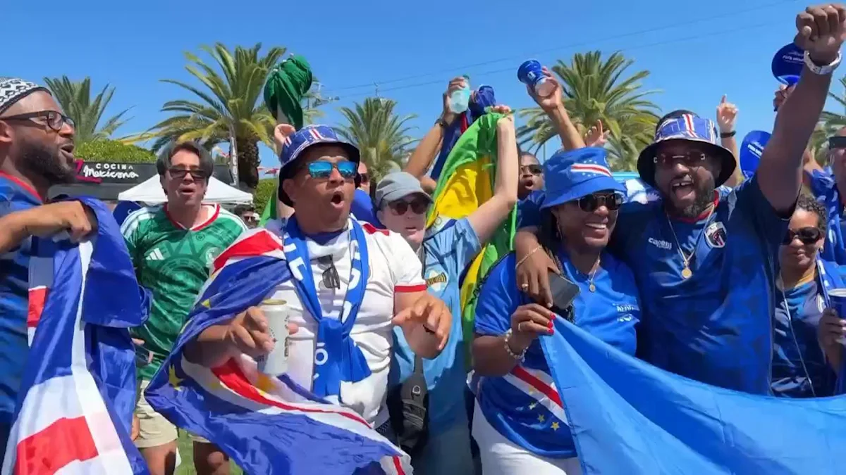 Fans celebrate ahead of Uruguay