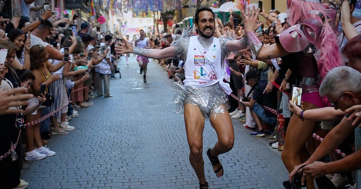 People race through Madrid in high heels during Pride, in photos