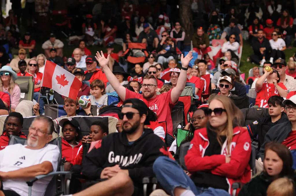 PHOTOS: Sea of red and white as 100s gather for World Cup watch party in Chilliwack