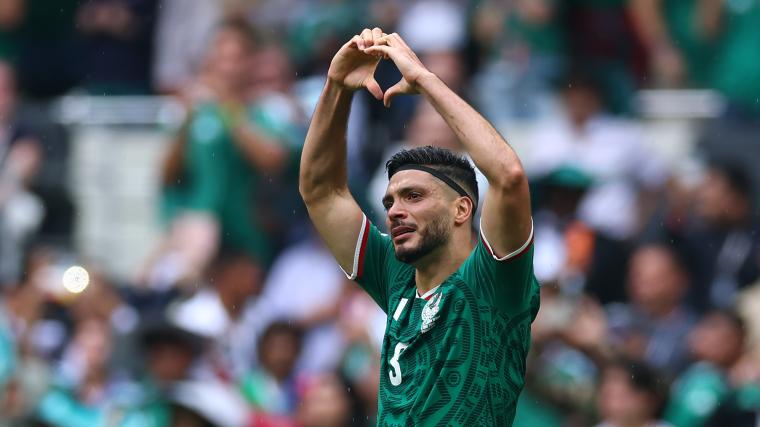 This is what's on Raul Jimenez's head while playing for Mexico at World Cup