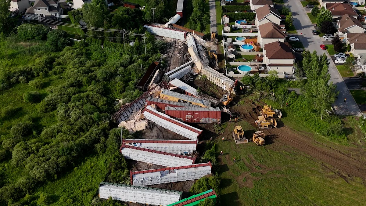 Scenes from CN train derailment in Montreal