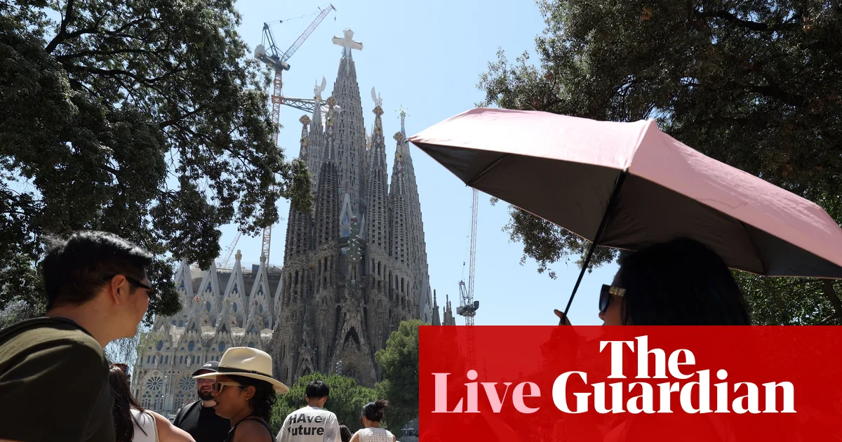 Barcelona registers highest temperature in 112 years as UK health service urges children and elderly to ‘take weather seriously’