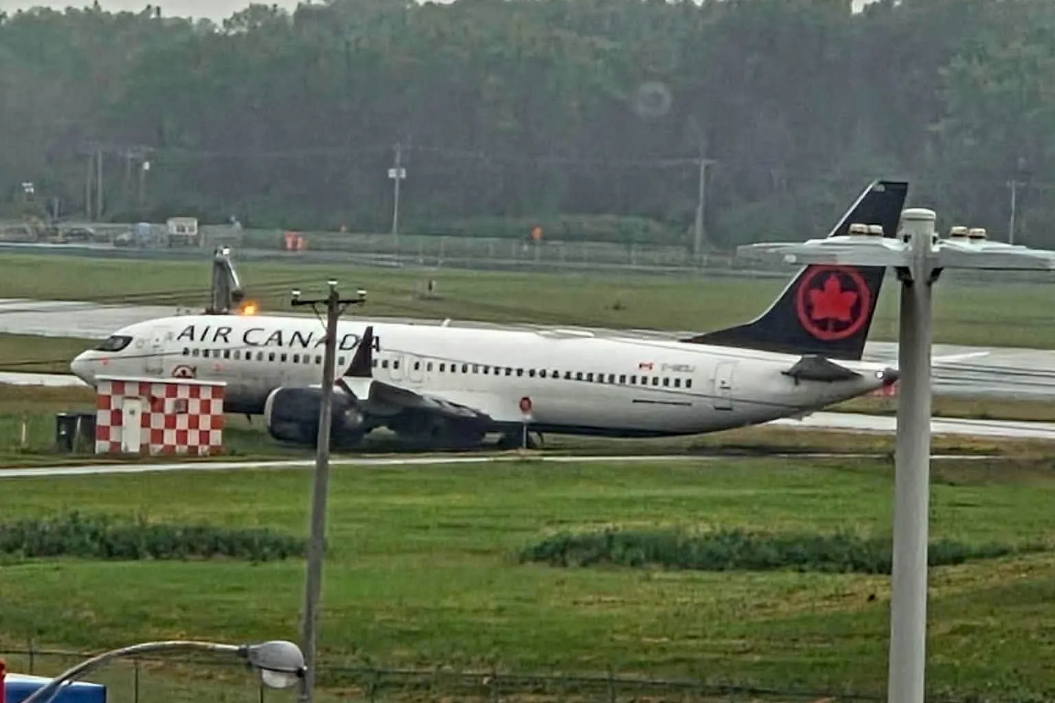 Air Canada jet runs off taxiway at Montreal airport