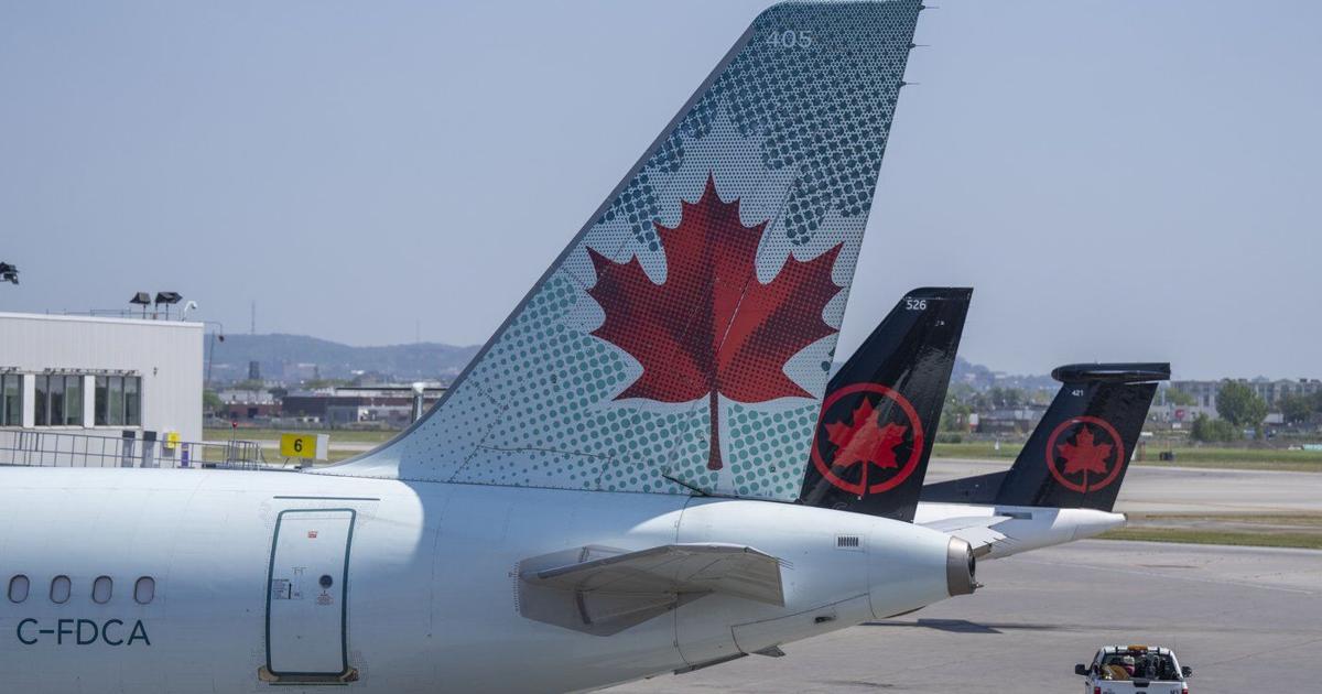 Air Canada plane leaves runway after landing at Montreal airport