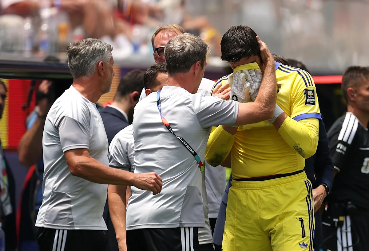 World Cup 2026: Belgium goalkeeper Thibaut Courtois forced off due to injury during quarterfinal loss to Spain