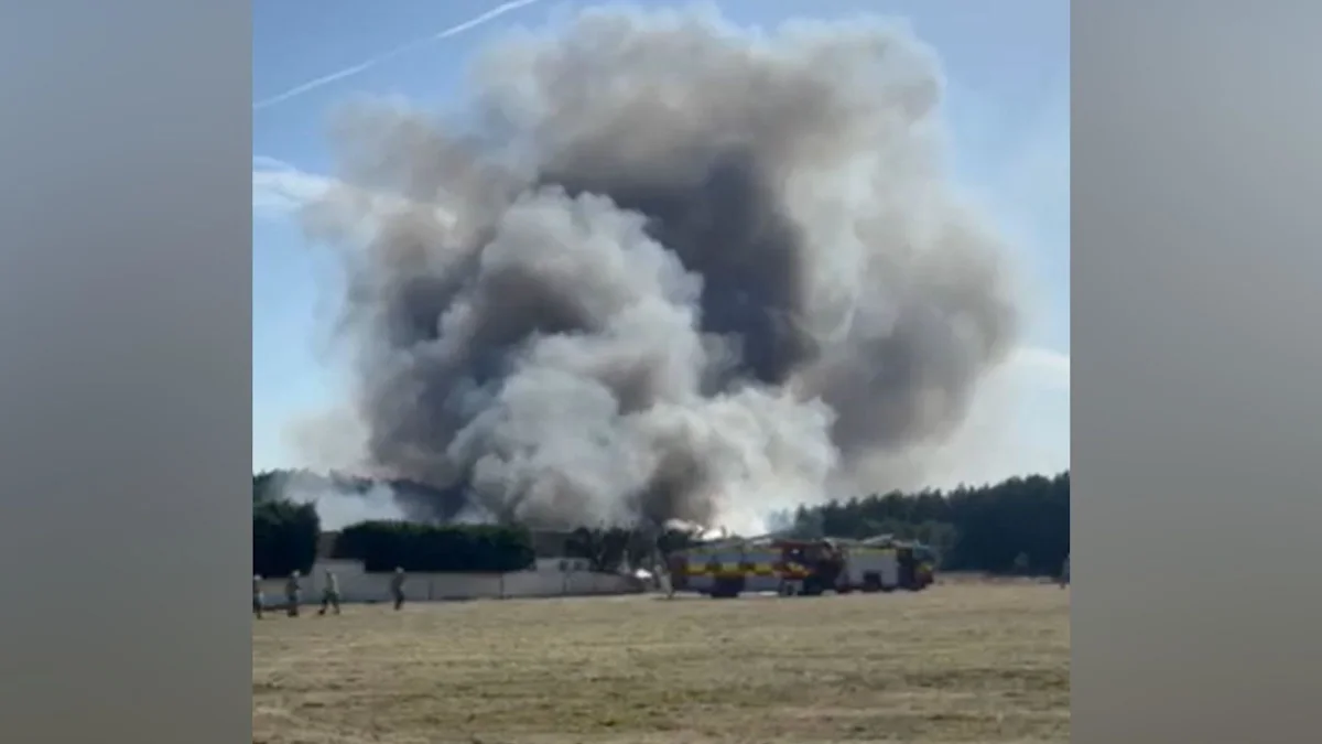 Caravan park evacuated as fire breaks out