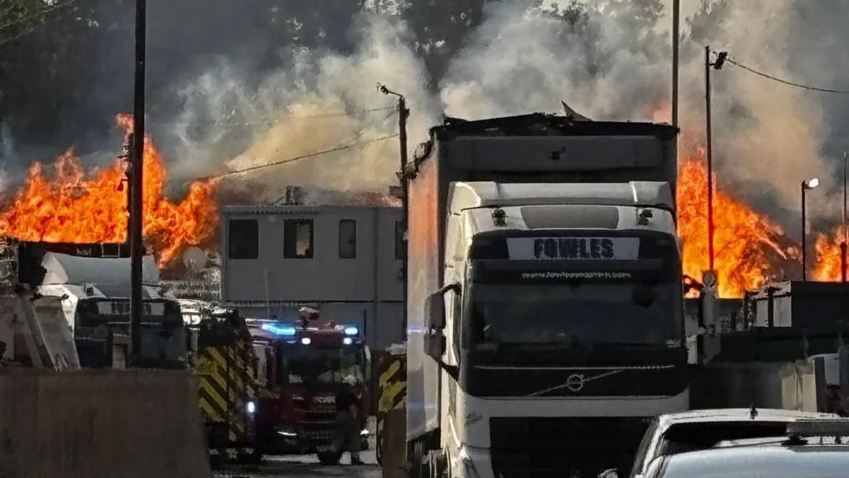 Fire crews tackle blaze at recycling site