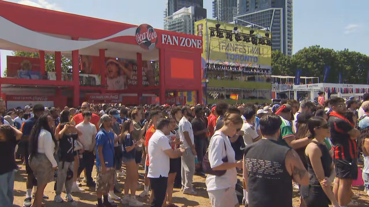 Toronto fans gather one last time to cheer on Argentina and Spain in the World Cup Final