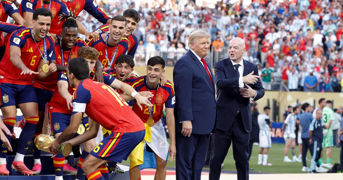 Spain rejoices in World Cup victory, even if some fans say Trump lingered too long in team's photo