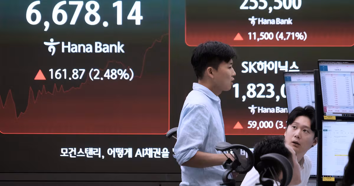 World shares mostly gain and South Korea and Japan recover some losses from AI stock sell