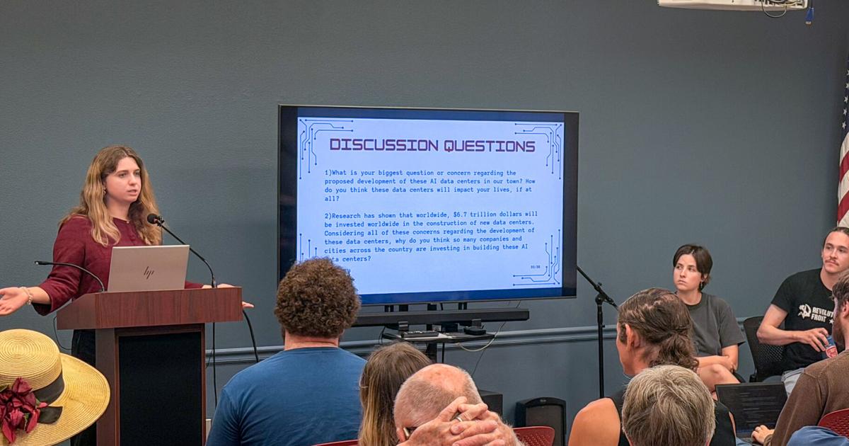Community members gather for town hall meeting about artificial intelligence data centers