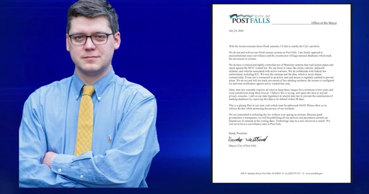 Post Falls mayor denounces Flock camera technology