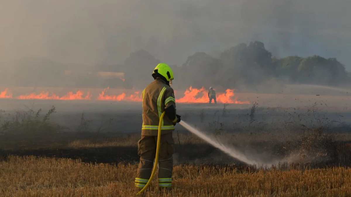 Crews tackling large field fire