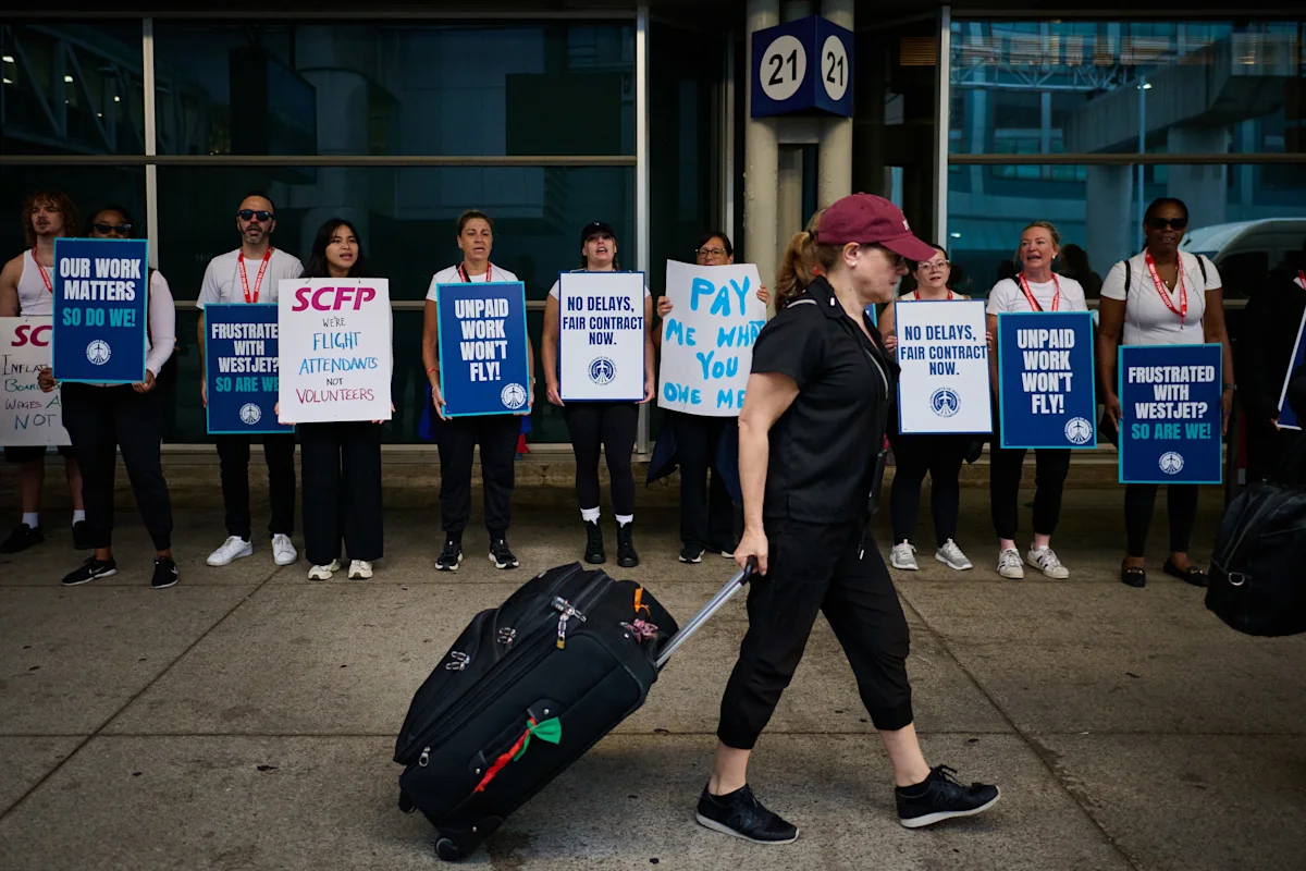WestJet flight attendants go on strike