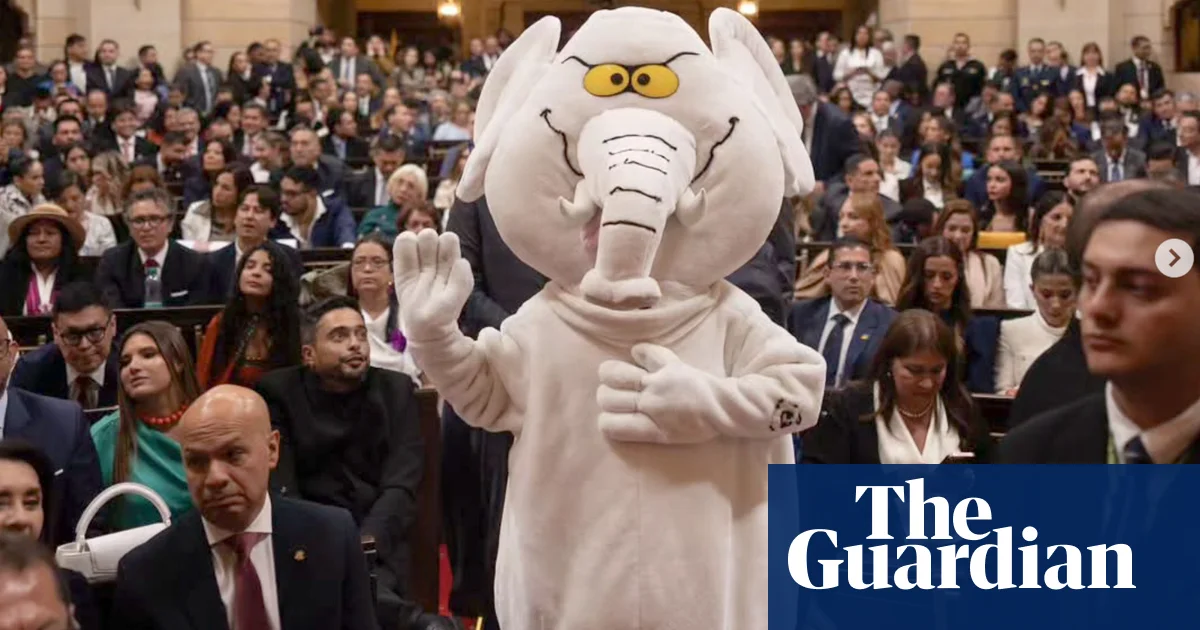 White elephant in the room: Colombia swears in costumed anti