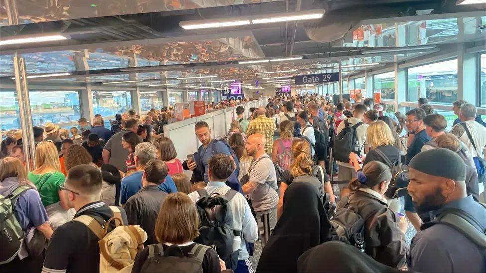 Airport disruption continues into second day