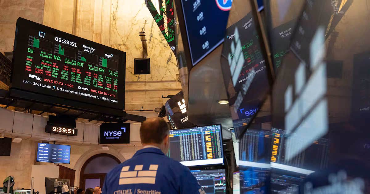 Wall Street slips from its record following the latest weak update on the U.S. economy