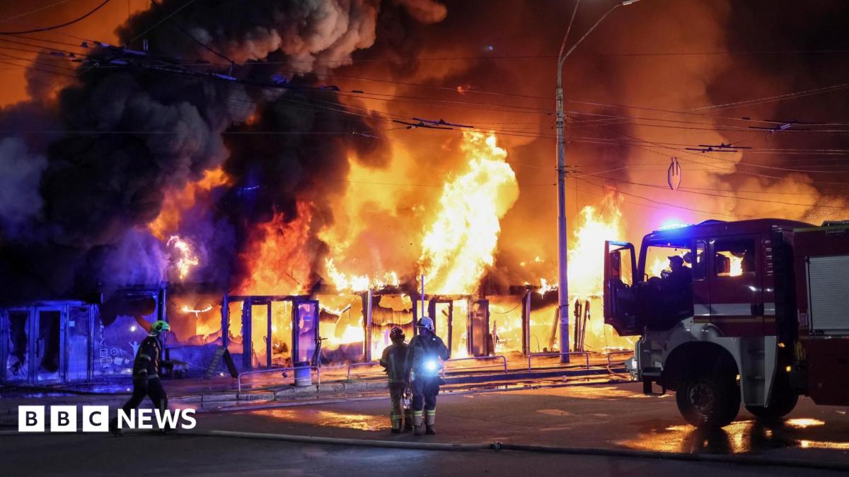 Kyiv market hit in wave of Russian strikes, as Moscow governor describes 'massive' drone attack