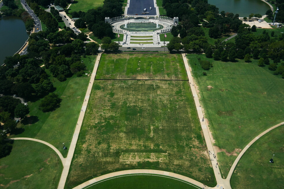 Trump blames vandals for damaged grass in the spot where he held his big July 4 celebration