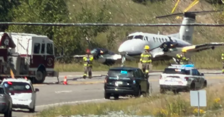 Plane lands on roadway in Prince George