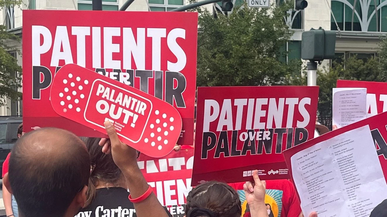 Nurses union protests HCA Healthcare's use of Palantir AI system