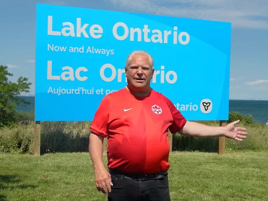 Doug Ford erects sign to remind Donald Trump 'it's Lake Ontario now and forever'