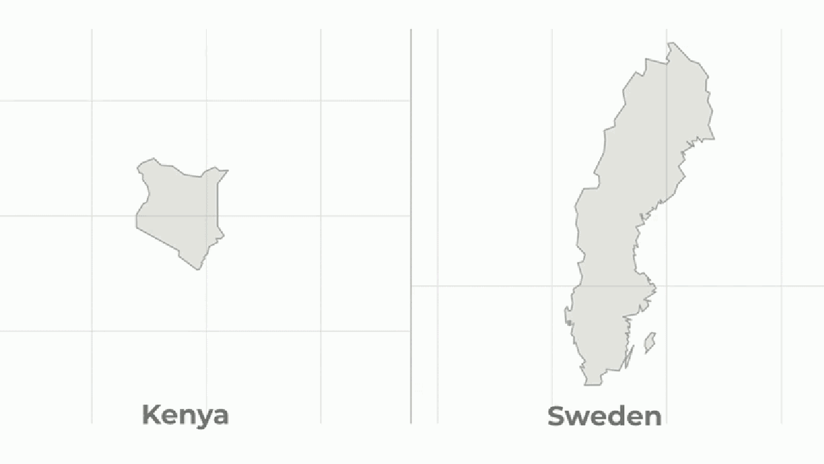 Can you guess the real size of each country on the new world map?