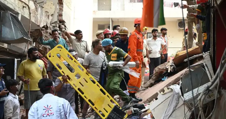 New Delhi building collapse leaves 1 dead, others trapped