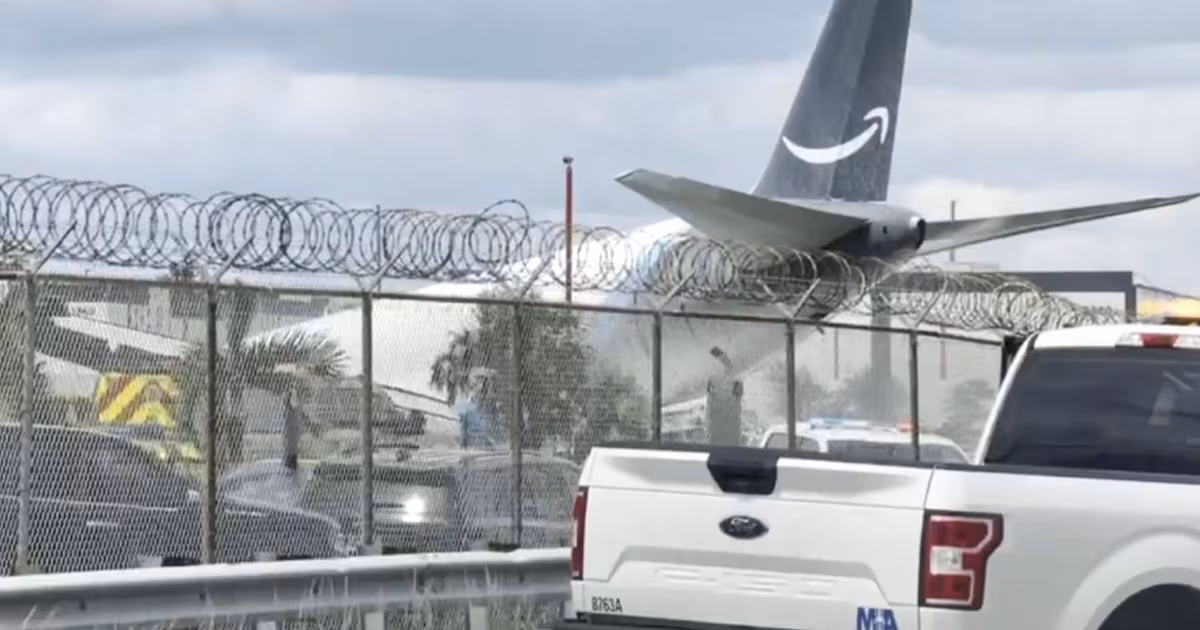 5 dead after Amazon cargo aircraft overruns runway in Miami, striking multiple vehicles