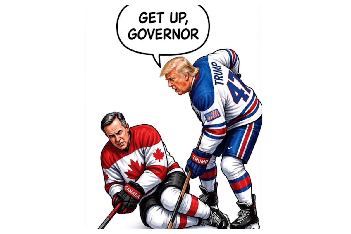 Social media condemns Trump's hockey cartoon as Canada's retaliatory tariffs take effect: 'Carney has been negotiating with a madman'