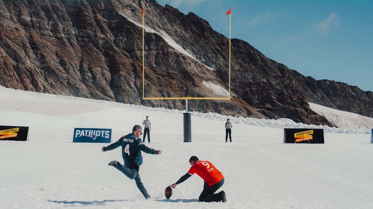 The highest field goal in the world: Patriots legend Adam Vinatieri sets a GUINNESS WORLD RECORDS™ title at 3,454 meters on the Jungfraujoch