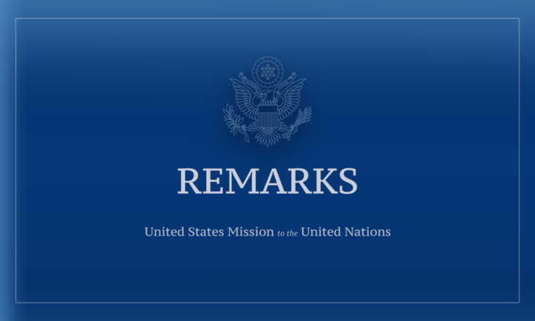 U.S. Intervention in the UN Security Council Meeting on "Artificial Intelligence and International Security"
