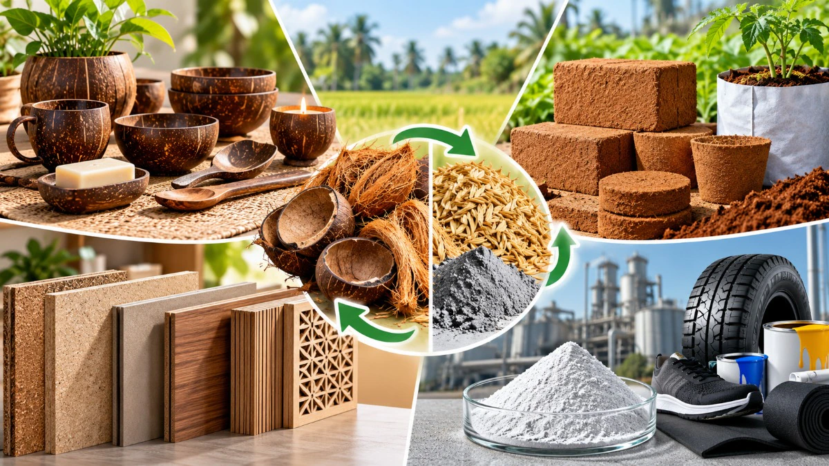 Coconut shells, rice husks and more: How 4 Indian startups are giving farm waste a new life