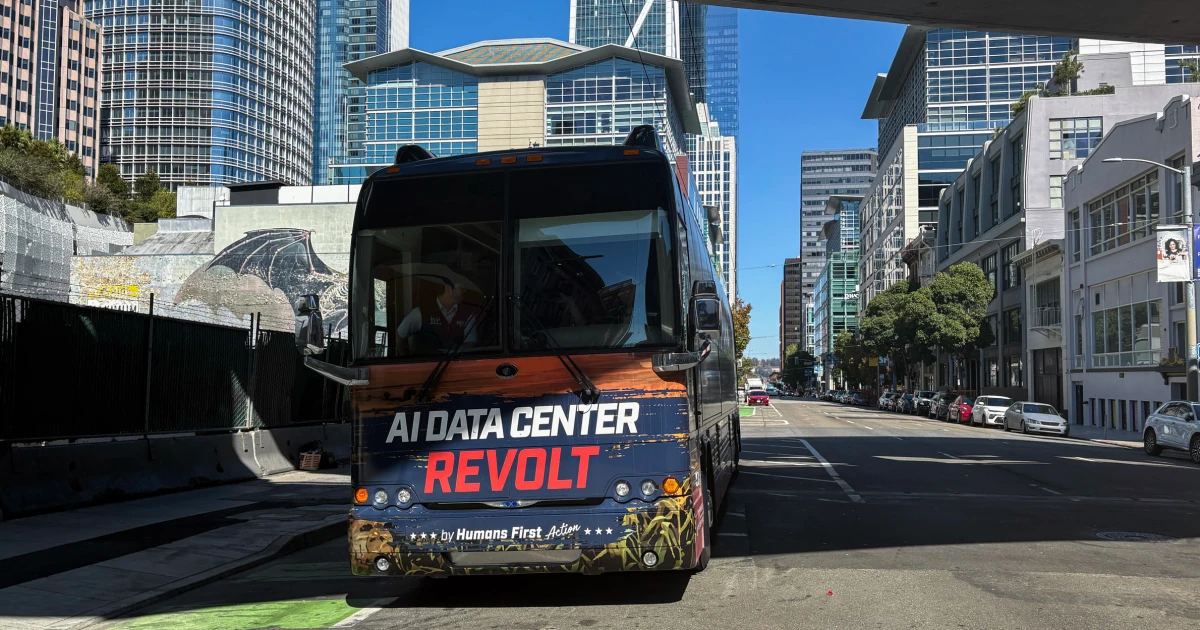 MAGA activists protest AI data centers at Big Tech headquarters in San Francisco