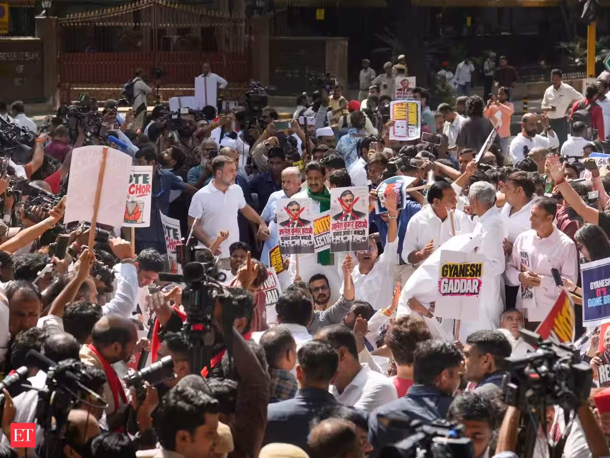 ‘Gyanesh, it’s done bro’: INDIA bloc MPs march to EC, demand CEC Gyanesh Kumar’s resignation