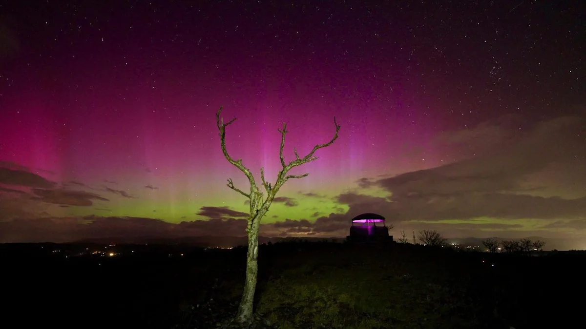 Northern Lights illuminate west Wales and England's south coast