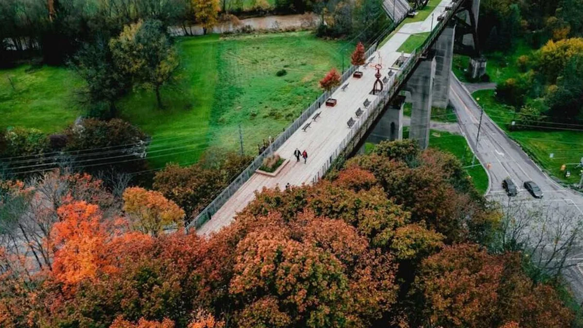 Ontario is home to Canada's only elevated park and it gazes over a colourful autumn valley