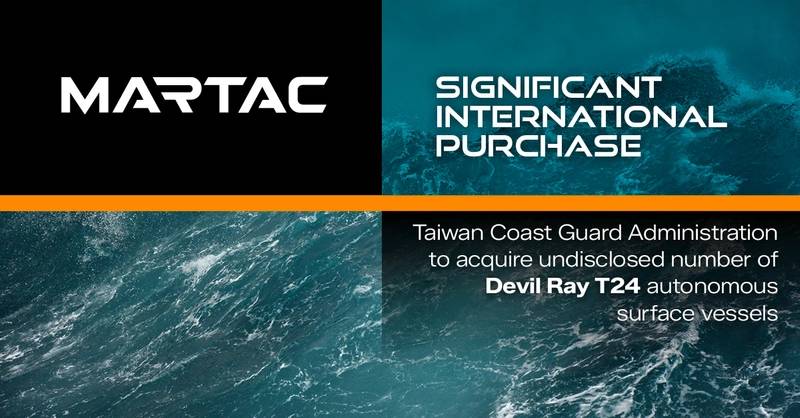 Taiwan Coast Guard Administration Acquires MARTAC Devil Ray T24 USVs
