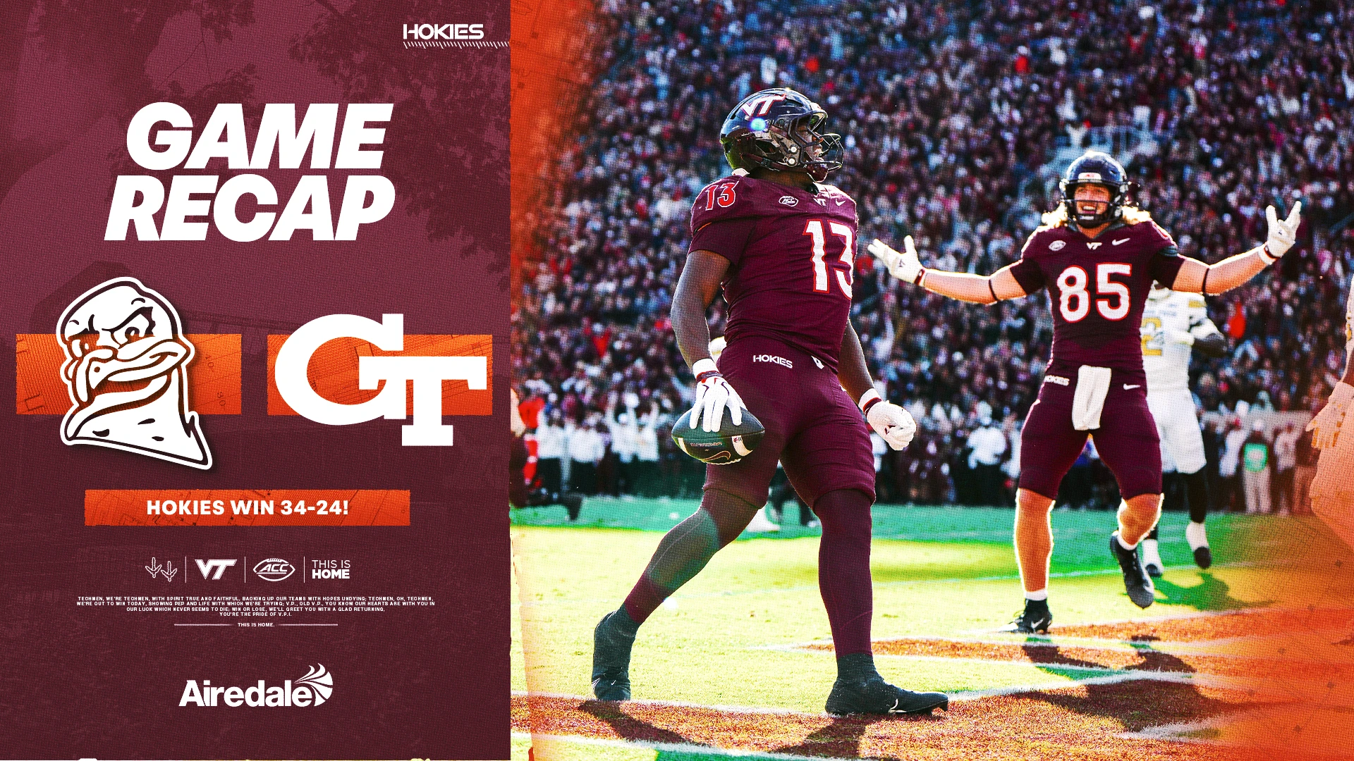 Hokies handle Georgia Tech, 34
